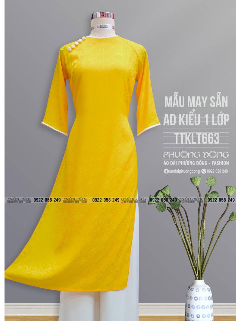 Áo Dài Phom Trẻ Gấm Lụa Phom Suông TTKLT663